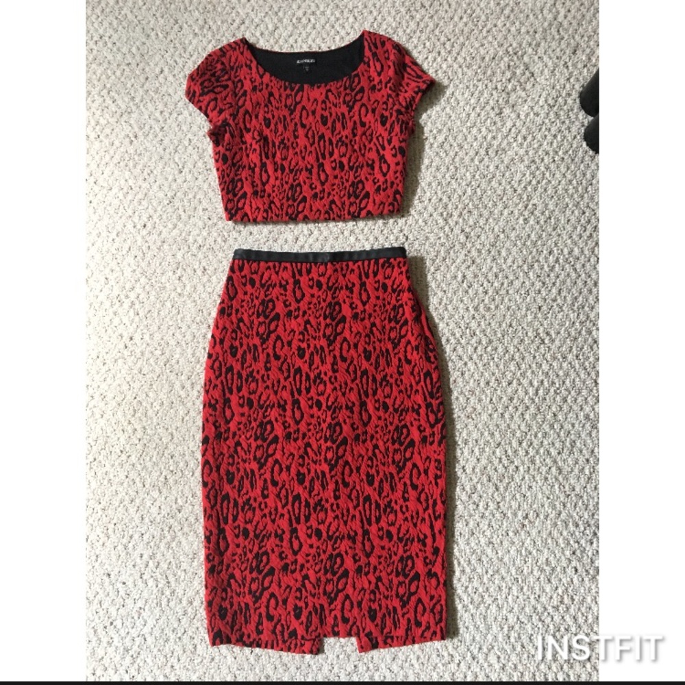 Express Two piece skirt and crop top set from